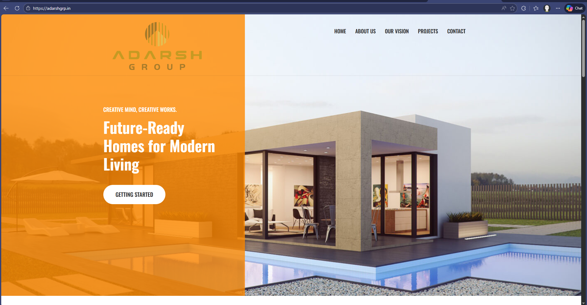 Adarsh Group - Real Estate Promotional Website