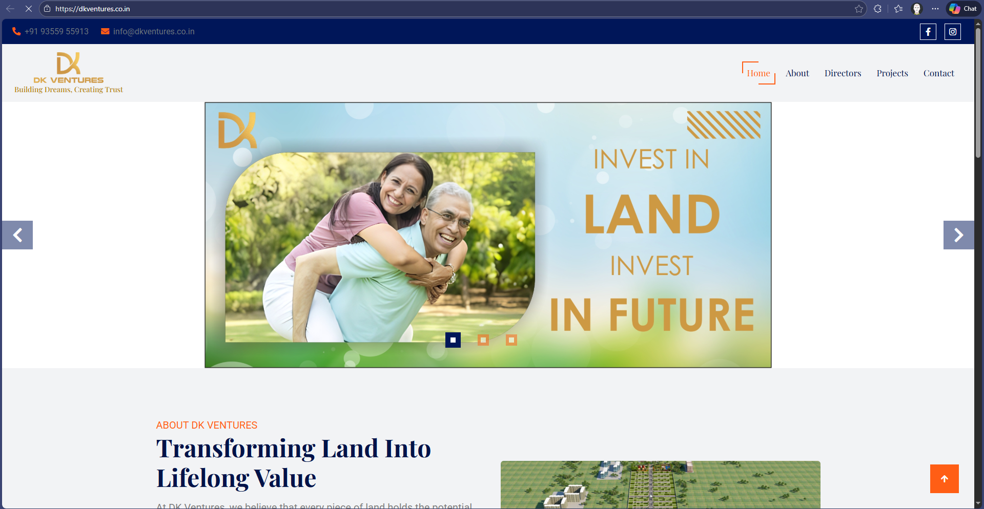 DK Ventures - Real Estate Promotional Website