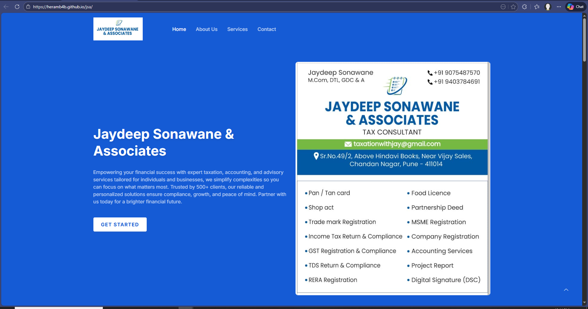 Jaydeep Sonawane & Associates - CA Website