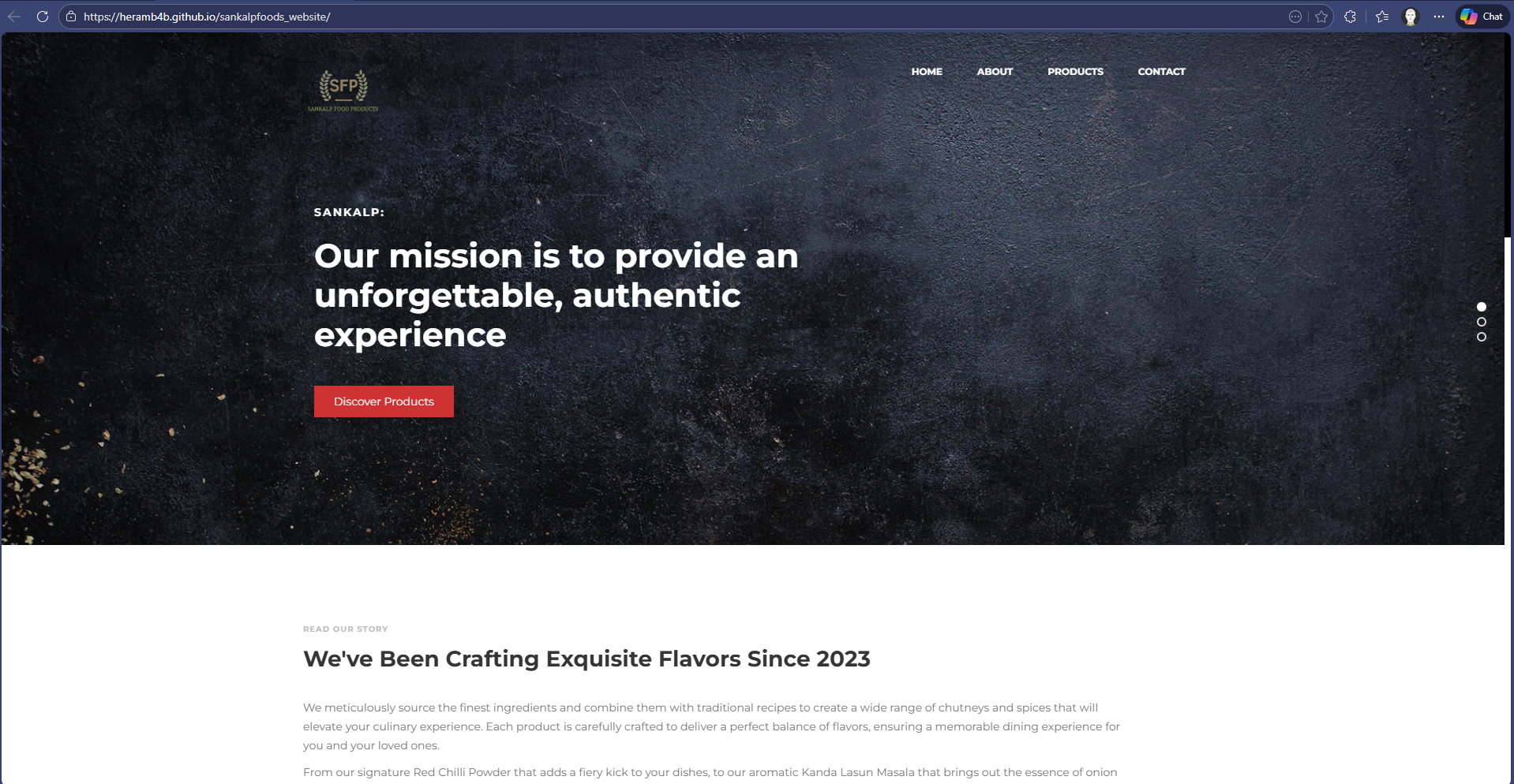 Sankalp Foods - Food Manufacturing Company Website